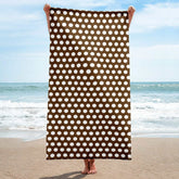 White on Brown Polka Dots Beach Bath Towel, Towel, $ 42.95, A Moment Of Now™